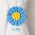 thumbnail image 3 of Par de alzapaños decorativos con diseño de girasol para cortinas de ventana y decoración del hogar Clip azul, 3 of 9