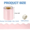 thumbnail image 2 of Uxcell Bulletin Board Borders, 32.8ft Macaron Pink Border with Clear Sticky Dots, 2 of 6