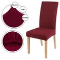 thumbnail image 3 of Chair Cover, Stretch Chair Seat Cover Removable Washable Dining Room Stool Chair Slipcovers Chair Protective Seat Covers(Burgundy+1 pcs), 3 of 6