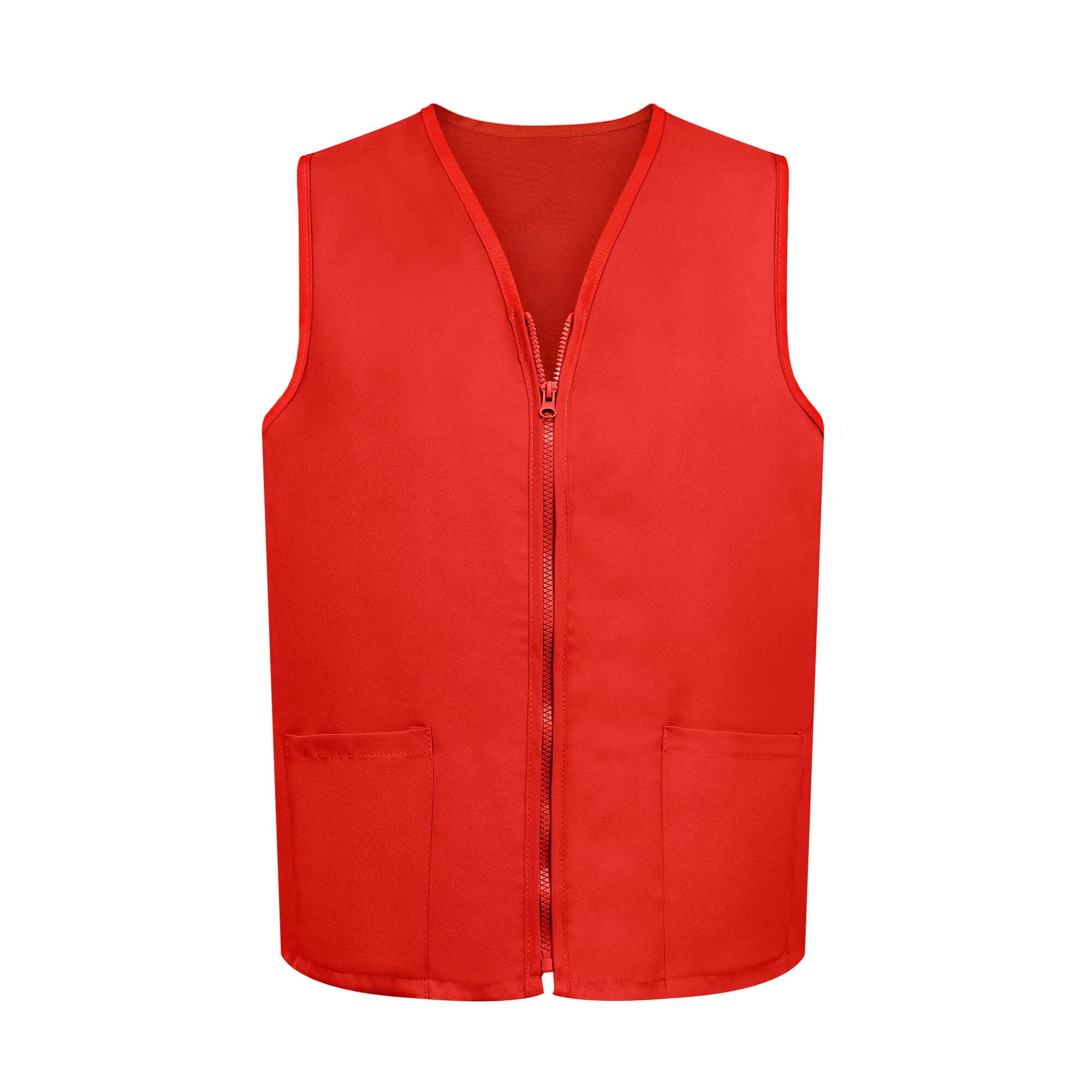 トップス TENDER CO. COLLARLESS VEST Red TOPTIE Adult Volunteer Work Vest Event Supermarket Apron Vests