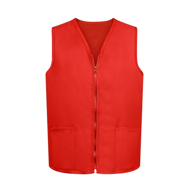 TOPTIE Adult Volunteer Work Vest Event Supermarket Apron Vests - Red