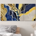 thumbnail image 3 of wall26 Canvas Print Wall Art Set Geometric Blue Gold Marble Landscape Abstract Shapes Illustrations Modern Art Decorative Boho Colorful for Living Room, Bedroom, Office - 24"x36"x3 Panels, 3 of 5