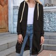 thumbnail image 4 of AOOCHASLIY 2023 Women Winter Coat Fashion Womens Casual Color Long Sleeve Cardigan Hooded Mid-length Coat, 4 of 5