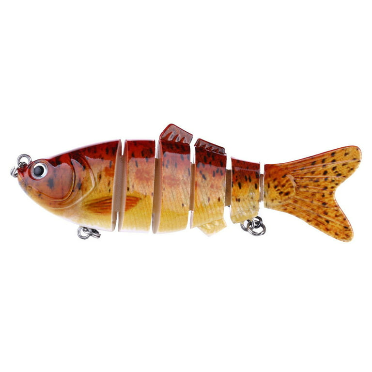 Lifelike Fishing Lure for Bass, Trout, Walleye, Predator Fish - Realistic  Multi Jointed Fish Popper Swimbaits - Freshwater and Saltwater Crankbait -  10cm/3.94 