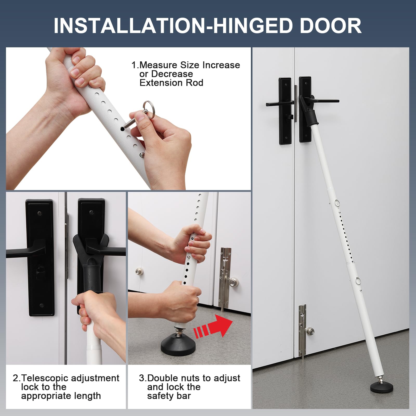 IHOMEPARK Door Security Bar, Adjustable 35-41.7 inch photo 4
