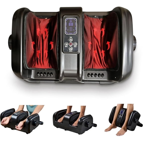 Lifepro Shiatsu Foot Massager with Heat – Electric Foot Massager for Neuropathy & Deep Kneading Relief – Shiatsu Foot Massagers for Feet, Calf & Ankles - Black