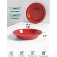 thumbnail image 3 of LE TAUCI Set of 2 Ceramic Pie Pans, 36 OZ Pie pans 9 Inch Round Baking Dishes with Fluted Rim, Oven Safe up to 500°F, Microwave & Dishwasher Safe, Red, 3 of 7