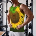 thumbnail image 5 of Gukieu Sunflower3 Print Men's Quick Dry Fitness Vest, Round Neck Sleeveless Fitness Bodybuilding Top-Small, 5 of 7