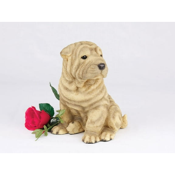 Shar Peis Tan Cremation Pet Urn for a Dog Memorial in remembrance of your beloved family pet.
