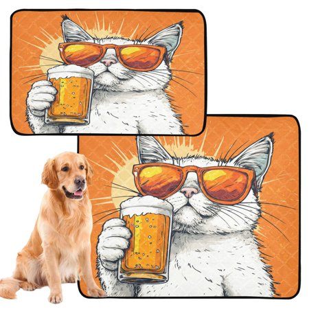 Waterproof Dog Cat Pet Mat with Plush Absorbent Surface & Non-Slip Dotted Base, Leakproof Dog Cat Mat for Couch,Car Seat,Floor Protection The Orange Sunglasses
