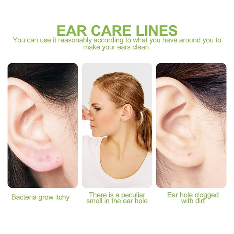 Earring Hole Cleaner, Set Ear Hole Floss, Earrings Piercing Cleaning Line,  Safe Ear Piercing Care Cleaning Supplies for Girls Women Men 