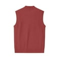 thumbnail image 7 of Kixjoy Sweater Vest Men Business Knit V Neck Pullovers Sweater Casual Sleeveless Ribbed Sweaters Slim Fit Cable Stretch Vest, Vermilion 5XL, 7 of 7