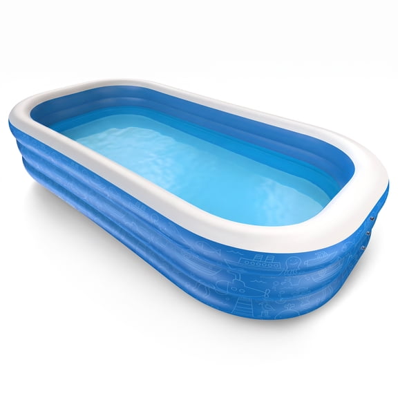 Inflatable Pool for Kids and Adults, 120" X 72" X 22" Oversized Thickened Family Swimming Pool for Toddlers, Outdoor, Garden, Backyard, Summer Water Party