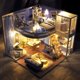 thumbnail image 3 of DIY casa de muebles y accesorios junto Romántico Casa estrellada puzle cubierta a prueba de polvo auto ensamblado para Hugo Casa de muñecas de artesanía, 3 of 10