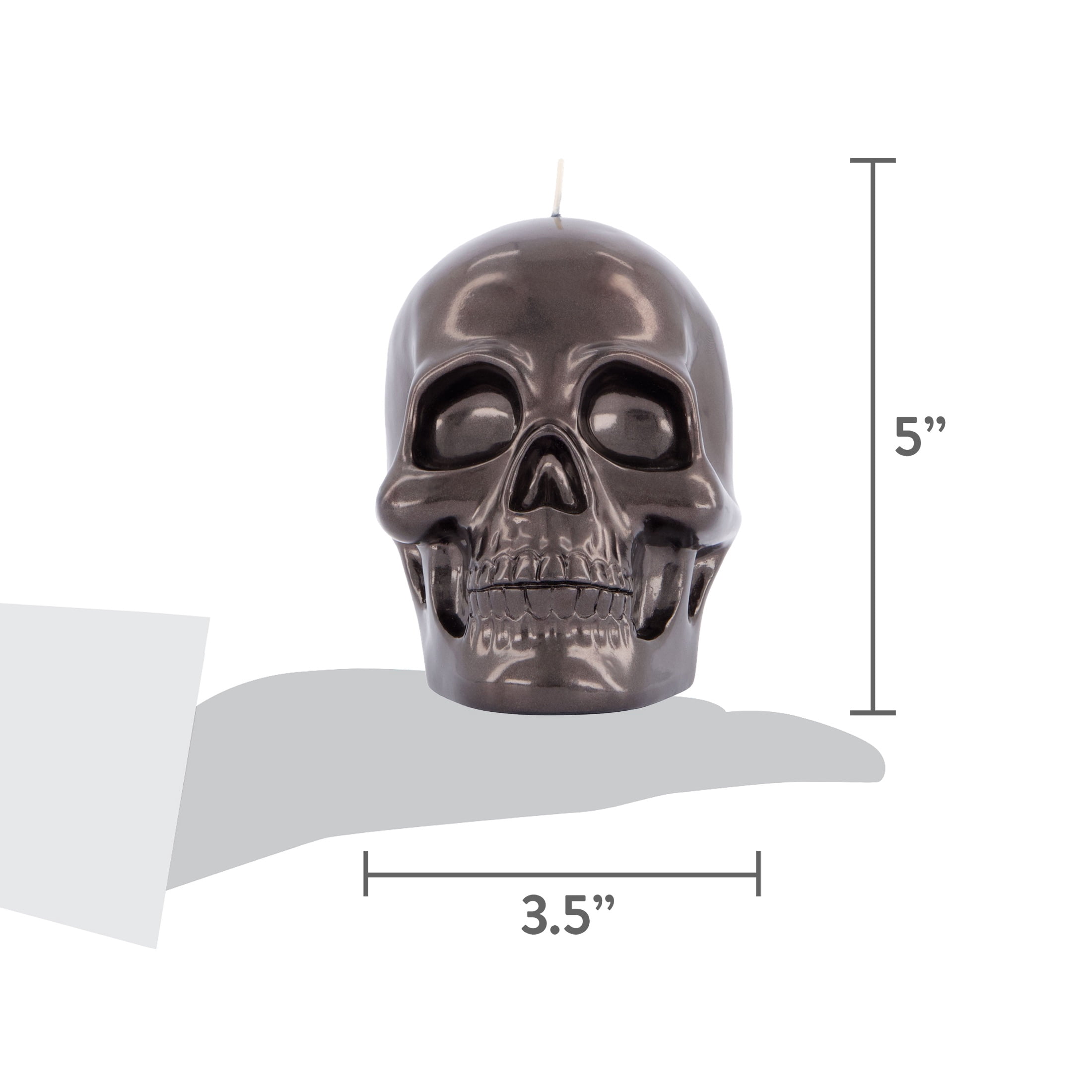 Skull Candle, Black, 4.6", Halloween by Way To Celebrate