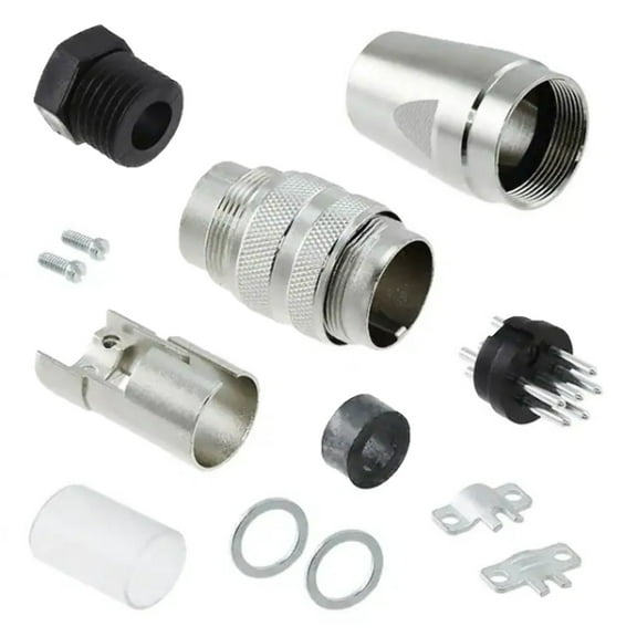 C09131H0061002U Circular Connector Plug 6 Position, Male Pins Solder Cup