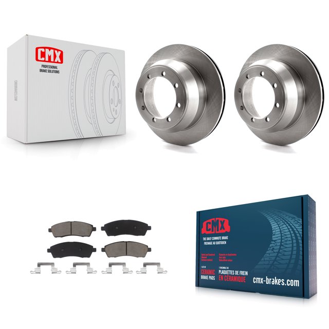 CMX Rear Disc Brake Rotors and Ceramic Pads Kit for Car 1999-2004 Ford F-350 Super Duty with Dual Wheels K8C-101794