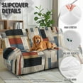 thumbnail image 6 of ZIATUBLES Geometric Color Block Recliner Covers for 3 Seater Reclining Sofa, Soft Fitted Furniture Protector for Pets Washable Stretch Recliner Chair Covers with Storage Pockets Set of 8, 6 of 9
