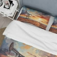 thumbnail image 4 of Designart "Pumpjack in Texas Orange Oil Rig Scenery I" Oil Rigs / Fields Bedding Covert Set - Traditional Orange Architecture Bed Set With 2 Shams, 4 of 6