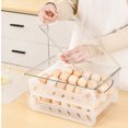 thumbnail image 4 of Rolling Refrigerator Organizer, Sliding Storage Container, 36-Compartment Design, Stainless Steel Frame, For Kitchen/Office, Efficient Food Storage, Compact Tray Organizer, Heavy-Duty Wheels,, 4 of 8