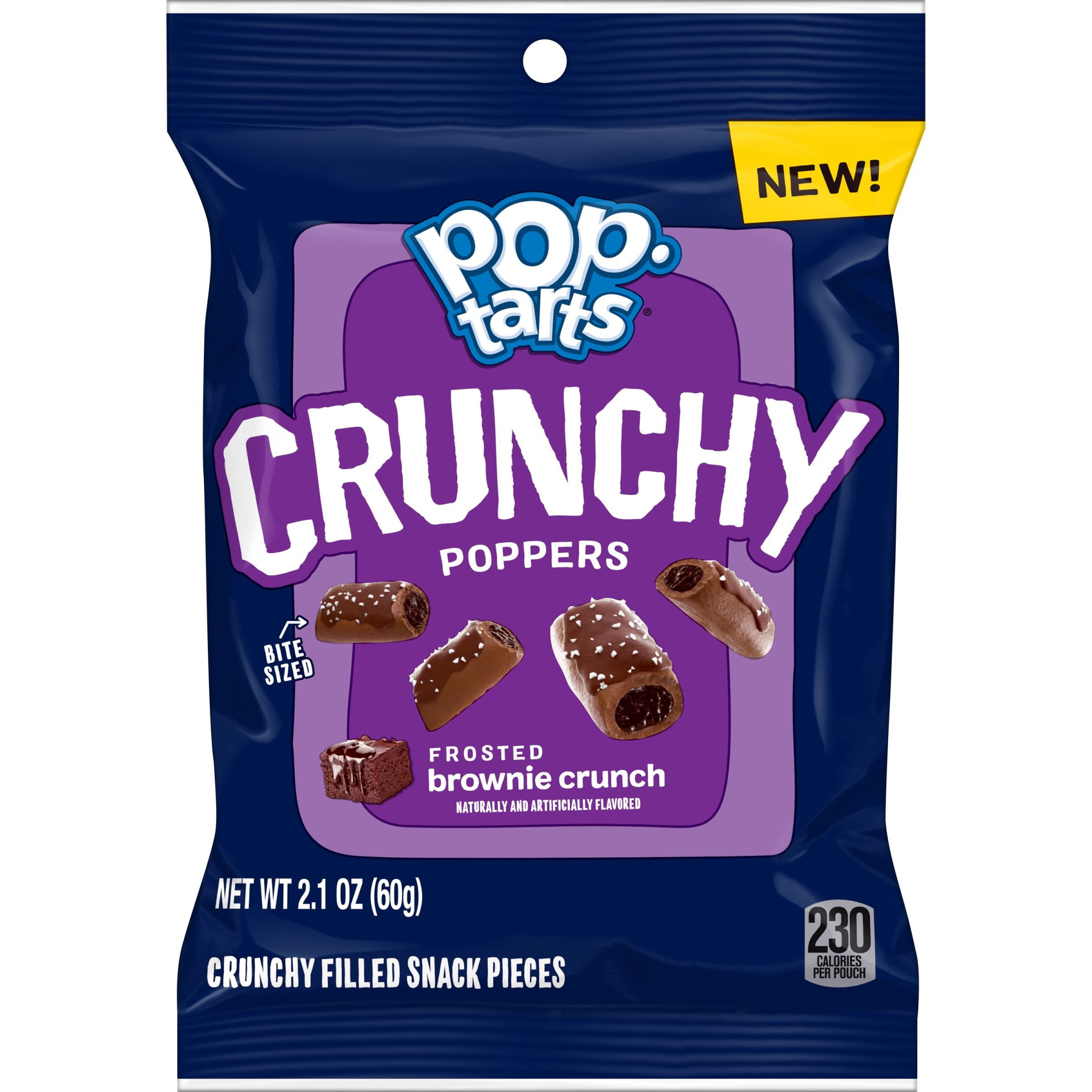 (4 pack) Pop-Tarts Crunchy Poppers Frosted Brownie Crunch Crunchy Filled Snack Pieces, Kids Snacks, Shelf-Stable, 2.1 oz