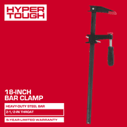 Hyper Tough 18-inch F-style Bar Clamp with Comfort Grip Handle