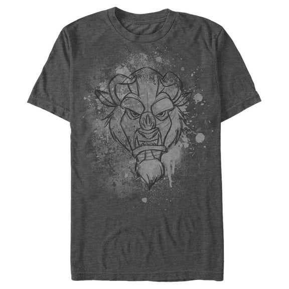 Men's Beauty and the Beast Paint Splatter Beast Sketch  Graphic T-Shirt