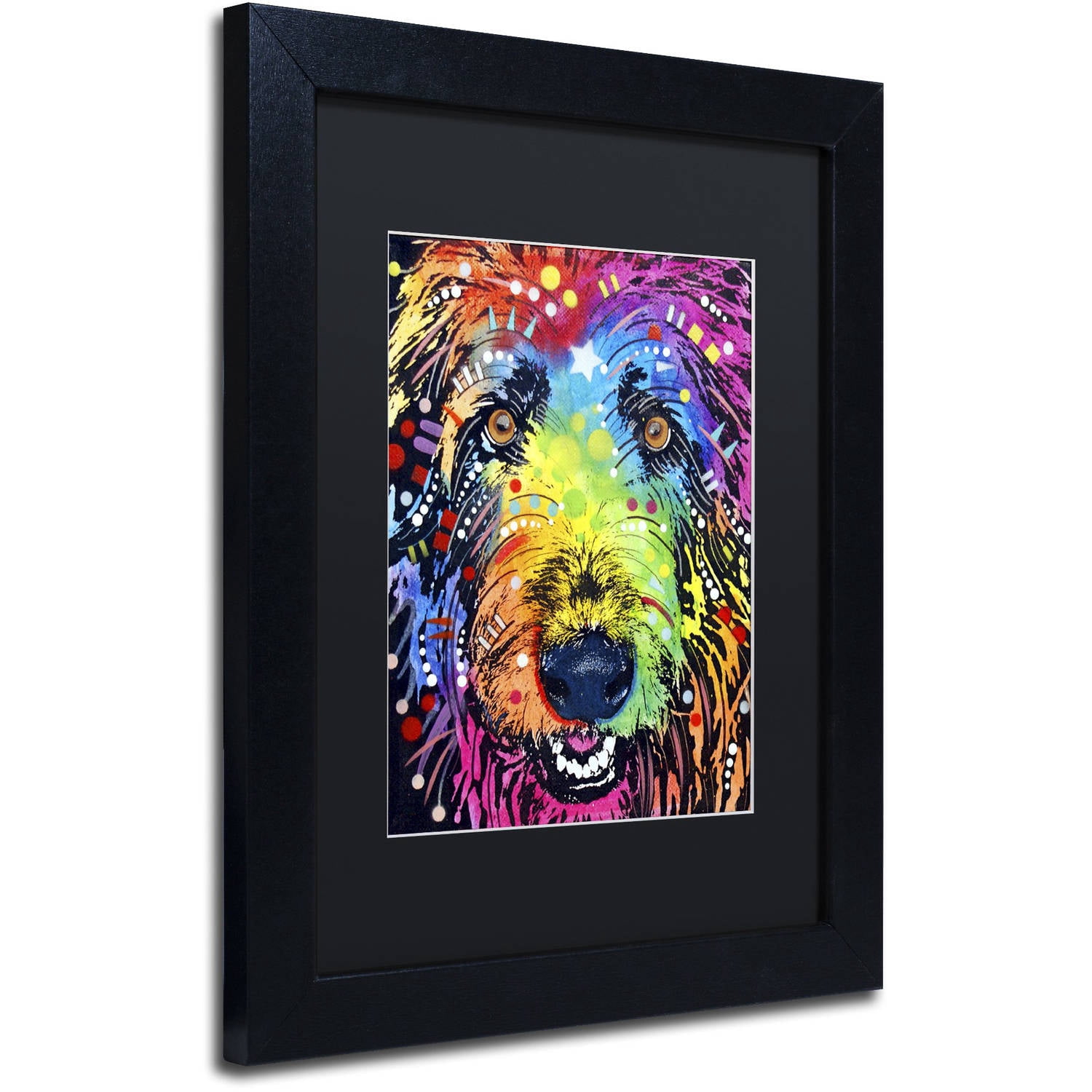 Trademark Fine Art "Irish Wolfhound" Canvas Art by Dean Russo, Black Matte, Black Frame