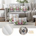 thumbnail image 6 of Grey Plaid Easter Outdoor Waterproof Pillow Covers, Checkered Summer Spring Floral Decorative Square Throw Pillowcase Sofa Cushion Sham for Patio/Couch/Chair, 16"x16" 2 Pack, 6 of 8