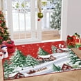 thumbnail image 2 of Christmas Area Rug, Red Green Snowflake Tree Rugs Washable Throw Runner Rugs Carpet for for Living Room Kitchen Dining Room Nursery Kids Room Office, 2 of 21