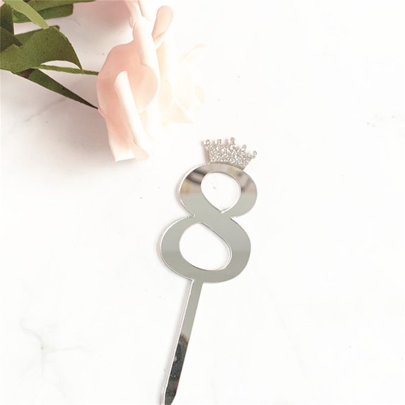 Hadanceo Cake Topper Wide Application Sparkling Anniversary Party Number Cake Topper Decor Reusable Great for Dorm