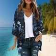 thumbnail image 2 of Cardigans for Women Plus Size 2026 Summer Fashion Ladies' Beach Hawaiian Fashionable Casual Printed Long Sleeved Cardigan Top, 2 of 6