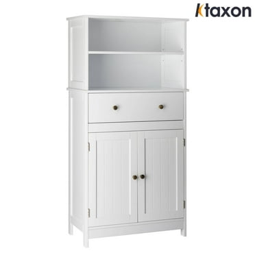 Ktaxon Freestanding Bathroom Floor Cabinet with Large Drawer, 2 Doors & Adjustable Shelves for Kitchen Living Room, White