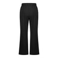 thumbnail image 5 of biudgviw Womens Bootcut Pants Drawstring Waisted Wide Leg Flare Cotton Linen Pants Lightweight Beach Clothes Lounge Bottoms with Pockets, 5 of 5
