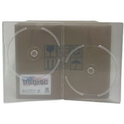 USDISC DVD Cases Slimline 7mm Premium, Double 2 Disc, Clear, Pack Of 50