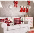 thumbnail image 3 of Christmas Throw Pillow Covers 18x18 Inch Set of 4, Linen Christmas Pillowcase Black and Red Buffalo Plaid Pillow Case for Home, 3 of 6
