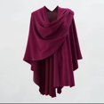 thumbnail image 5 of GZWYHT Shawl Wraps,Shawl Womens Large Front Ponchos Knitted Sweater Wrap Topper Fall Winter Elegant Shawls Cape Concert Dress Scarves for Women Lightweight,Clearance,Shawls And Wraps Red, 5 of 6