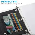 thumbnail image 5 of Stylus Pencil 2pc Cloth Double Zipper Three Hole Document Bag Transparent Stationery Bag Office Pen Bag, 5 of 8