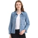 thumbnail image 1 of Chaqueta De Mezclilla Lavada De Manga Larga Con Botones Vintage Para Mujer Azul claro M, 1 of 5