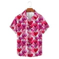 thumbnail image 5 of GERsome Valentine's Day Shirts for Men Love Heart Graphic Summer Short Sleeve Button Down Shirts Beach Vacation Tops S-5XL, 5 of 5