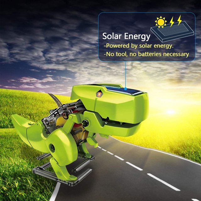 Solar Dinosaurs Robot,3 in 1 Solar Educational Toys Solar Dinosaurs Robot Built for the Future