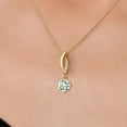 thumbnail image 3 of Gem Stone King 14K Yellow Gold Green Prasiolite and Lab Grown Diamond Pendant Necklace for Women | 1.13 Cttw | Gemstone Birthstone | Round 7MM | With 18 inch Chain, 3 of 6