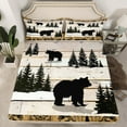 thumbnail image 2 of Manfei Black Bear 4pcs Bed Sheets for Teens Female Men,Rustic Cabin King Sheets,Jungle Animal Super Cozy Sheet Set,Ultra Soft Home Decor, 2 of 7