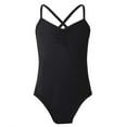 thumbnail image 3 of inlzdz Kids Girls Basic Ballet Dance Leotard Criss-cross One Piece Tank Gymnastics Unitard Bodysuit Black 8-10, 3 of 5