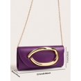 thumbnail image 6 of REMANLAND Women's Envelope Clutch Bag with Gold-Tone Oval Accent, Purple, 6 of 8