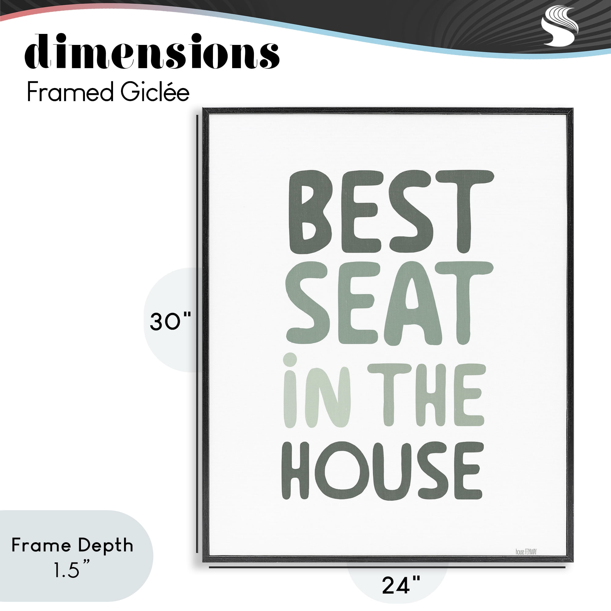Stupell Industries Green Best Seat in House Black Framed Giclee Art, design by House Fenway