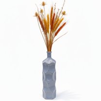 Dotty Ceramic Bottle Vase Decorative Flower Vase for Home Décor, Modern Dotted Design, Tabletop & Shelf Display -Grey