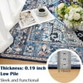 thumbnail image 3 of Noahas Washable Vintage Area Rug Bohemian Decorative Rug for Living Room, Bedroom, Kids Room, 8' x 10', Blue, 3 of 7