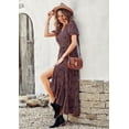 thumbnail image 3 of Vestido Maxi Floral de Envoltura con Escote en V Negro XS PRETTYGARDEN, 3 of 8