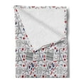 thumbnail image 2 of Eiffel Soft Flannel Fleece Throw Blanket, French Travel Pattern with Paris Touristic Architecture Buildings Landmarks, Cozy Plush for Indoor and Outdoor Use, 50" x 70", Multicolor, by Ambesonne, 2 of 5